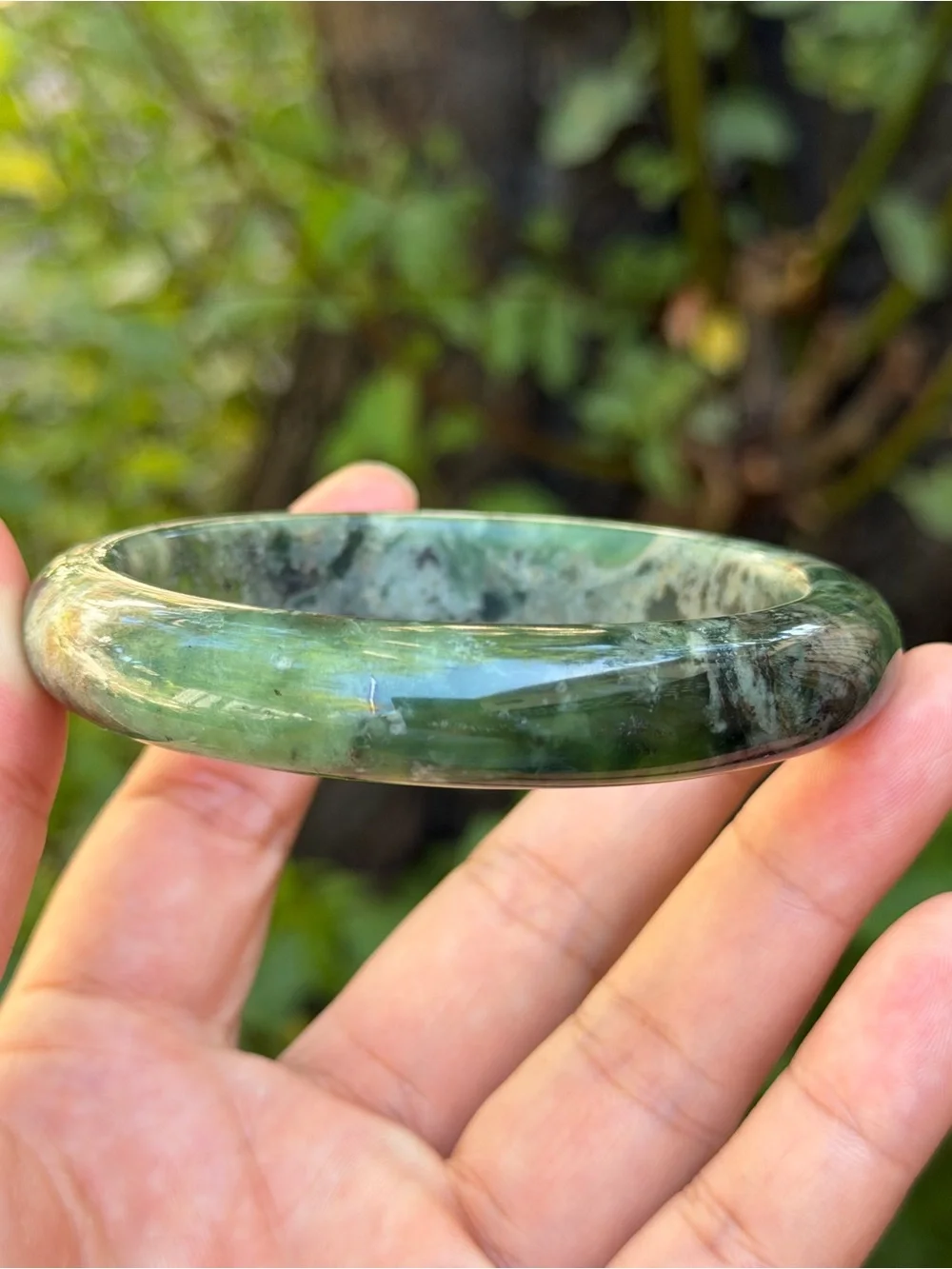 60.5mm inner diameter multicolor xiuyu jade bangle 1662